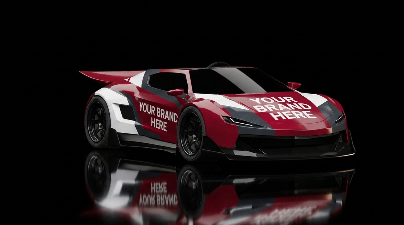 GENOS R1 in a full custom brand livery with YOUR BRAND HERE placeholder